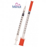 Seringi Sterile Hipodermice Cu Ac de Unica Folosinta incastrat, 100 buc. 1 ml, MINUT, -insulina