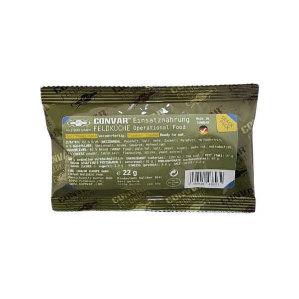 Ratie Hrana Supravietuire Alimente SnackPack Aroma Branza CONVAR™ Feldküche 22gr, 1 buc