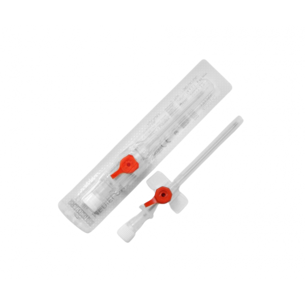 Branula intravenoasa cu aripioare si port injectare, 14G, ISCON, 33 buc/cutie