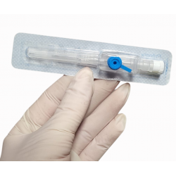 Branula intravenoasa cu aripioare si port injectare, 22G, ISCON, 33 buc/cutie