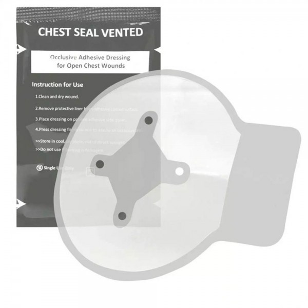 Sigiliu toracic ventilat 16.5cm x 20 cm, (Chest Seal vented), 1 Buc