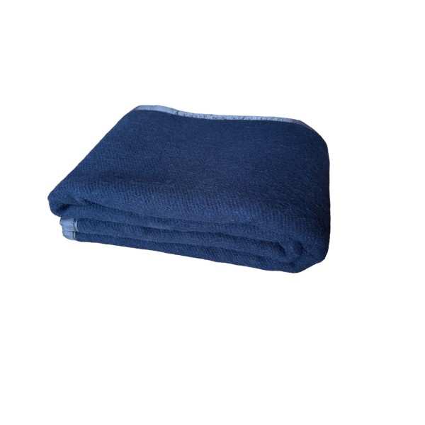 Patura din Lana 146x185 cm min 70% lana & 2100 gr, albastra