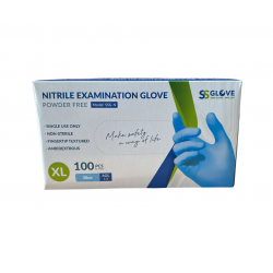 Manusi Examinare Protectie Nitril Albastre Nepudrate SSGLOVE (XL) 100buc/Cutie