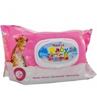 Servetele Umede cu capac pentru copii, Pink, Monuk'all, (72buc/pachet)