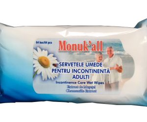 Servetele Umede pentru incontinenta adulti Monuk'all, (64buc/pachet)