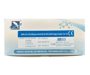 Test Rapid Antigen Combo 6in1, Gripa A+B/ Covid19/ RSV/ ADV și MP, DEEPBLUE, Set 15 buc