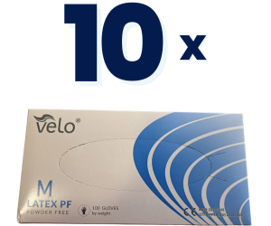Manusi Latex Nepudrate Albe (M) 100 Buc. VELO, 10 cutii