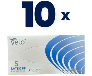 Manusi Latex Nepudrate Albe (S) 100 Buc. VELO, 10 cutii