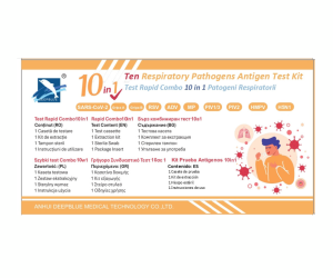 Test Rapid Antigen Combo 10in1, 10 agenți patogeni respiratorii, DEEPBLUE, 1Buc
