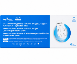 Test Rapid Antigen (P) Combo 6in1 Gripa A+B / Covid19 / RSV / ADV / Strep A MEDOMICS, 1 Buc